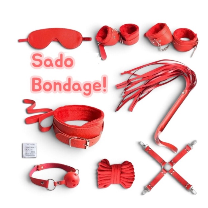 KIT COMPLETO SADO BONDAGE ROJO 1 sexshopdelperu69 tacna